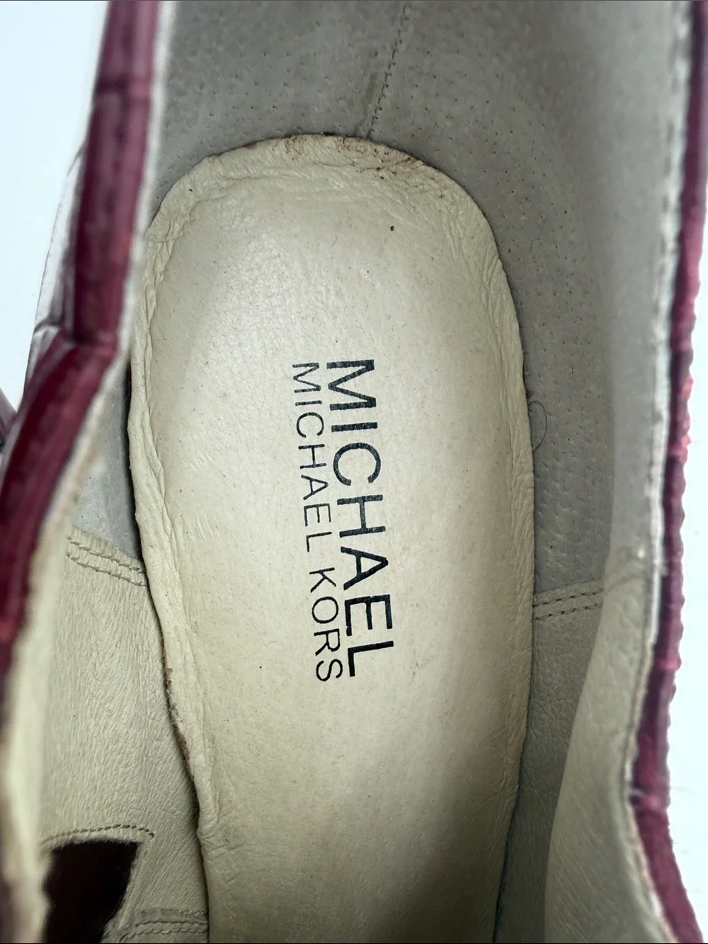 Michael Kors Wine Suede & Croc-Embossed Ankle Booties women 9M casual event Y2K